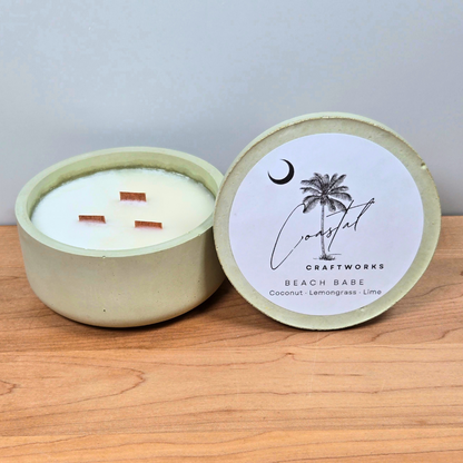 3 Wick Bowl Concrete Candle