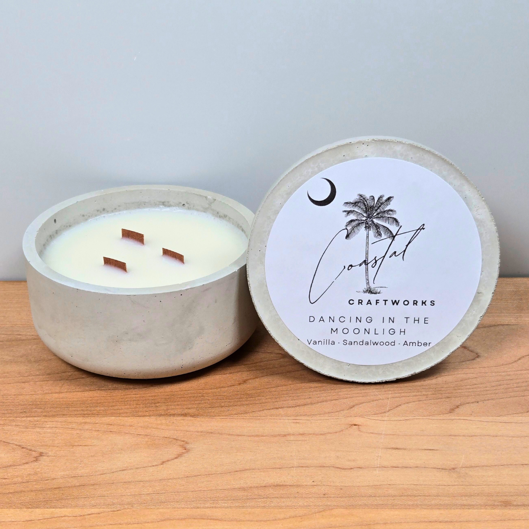 3 Wick Bowl Concrete Candle