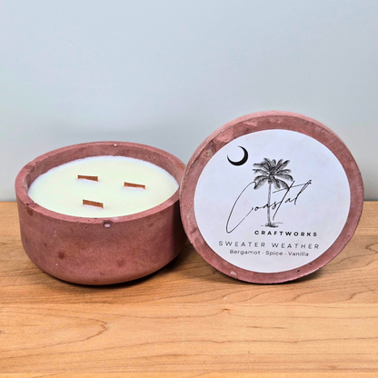 3 Wick Bowl Concrete Candle